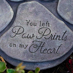 iHeartDogs Pet Memorial Garden Stone - 'You Left Paw Prints On My Heart' - Dog or Cat Bereavement Loss Gift