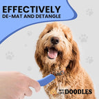 We Love Doodles Dematting Comb for Dogs - Dog Hair Mat Remover, Detangler Comb & Deshedding Tool, Removes Tangles, Knots, & Loose Hair, Metal Comb, Ergonomic Handle Family (5 Blades)