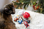 Pearhead Hot Cocoa Christmas Cat Toy Set, Holiday Pet Owner Gift, Holiday Must Have Accessories, Plush Rattle and Crinkle Holiday Cat Toys, Set of 2