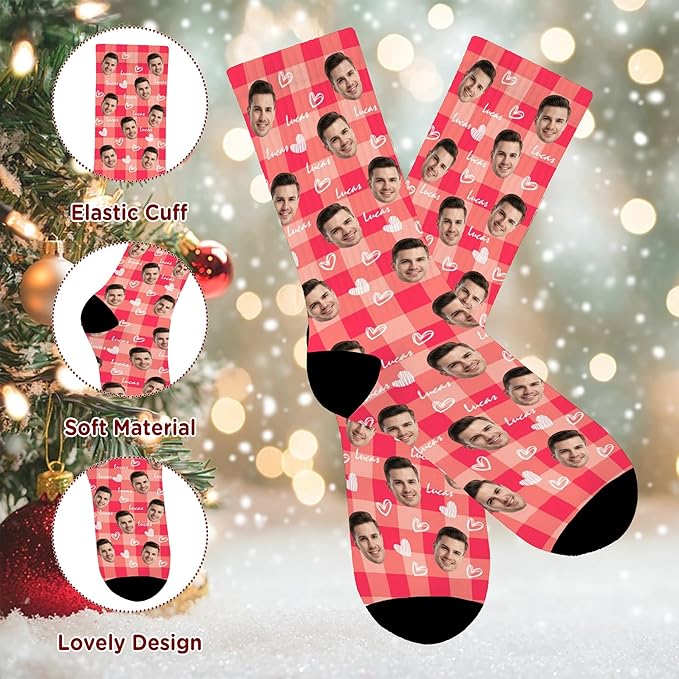 D-Story Custom Short Pajama Set with Pet Face Personalized Photo Sleepwear 2 Pieces Pjs Nightwear Xmas Gift for Women
