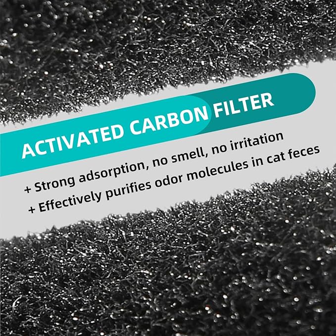9-Pack 3.6" x 10" Carbon Filter Pads for Automatic & Dome-Style Cat Litter Boxes – Activated Charcoal Liners for Odor Control