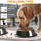Hubulk 100% Waterproof Silicone Pet Feeding Mat with Raised Edge for Food and Water, Dog Bowl Mats, Cat Bowls Placemat with High Lip Protects Floor for Cats and Dogs (White Sand, 19" L x 12" W)