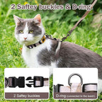 Hikiko Cat Harness and Leash Set Escape Proof Adjustable Walking Travel Soft Kitten Harness for Small Medium Large Cats (Color Block, S)