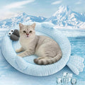 Hillban Cat Cooling Mat Fish Shaped Pet Cooling Mat for Cats or Small Dogs 24.8'' x 20.47'' Cat Cool Bed Soft and Comfortable Cool Pad Washable Non-Slip Bottom Use in Floor Bed Sofa Chair Kennel