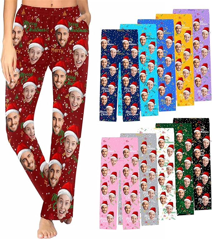 Customized Face Pajama Custom Pajama Pants with Photo for Women Mom