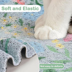 Glittme Cat Litter Mat with Non-Slip Bottom Litter Box Mat 33"X22" Litter Trapping Mat Easy to Clean Washable Cat Food Mat for Kitty,L