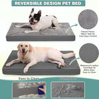 Vonabem Waterproof Dog Bed Large Medium Sized Dogs - Outdoor Orthopedic Crate Pad, Washable Pet Beds Removable Cover, Egg Crate Foam Support, Durable Anti-Slip Kennel Pads 35"x22", Gray