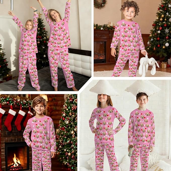 Artsadd Personalized Pajamas with Faces for Women Men Custom Christmas Pajamas Gifts for Family Couple, Funny Photo Pjs