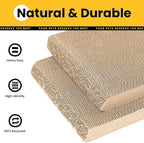 A-Frame Cat Scratchers for Indoor Cats, Wood Frame & Recycled Cardboard Scratch Pad, Dual-Sided Vertical Horizontal Scratching Board, Space-Saving Furniture Protector for Sofa Walls, Medium