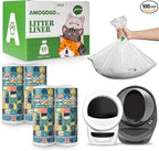 100 Pcs Waste Bags Liners, Compatible with Litter Robot 4/5/3, Leak-Proof Replacement Waste Bags, Heavy Duty Cat Litter Trash Bags, Waterproof Litter Bags, 26.4" x 21.9"