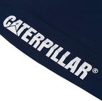 Caterpillar Trademark Banner Long Sleeve Tee Shirts for Men with Center Back Neck Wire Management Loop and Cat Workwear Logo