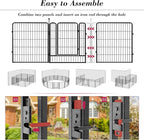 Dog Playpen 32 inch 10 Panels Indoor Dog Pen for Medium/Small Dogs Heavy Duty Metal Dog Fence Outdoor for Yard, Puppy Playpen with Door Portable Pet Fence for RV Camping Yard