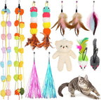 Cat Feather Wand Replacement - 12 PCS Toy Refills and Attachments for Cat Toys