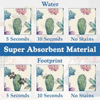 Cactus Flower Pet Feeding Mat for Floors–Christmas Stocking Absorbent Quick Dry Dog Cat Bowl Mat for Food and Water, Non Slip Waterproof Base, Mess-Free Feeding Accessories 12"x20"