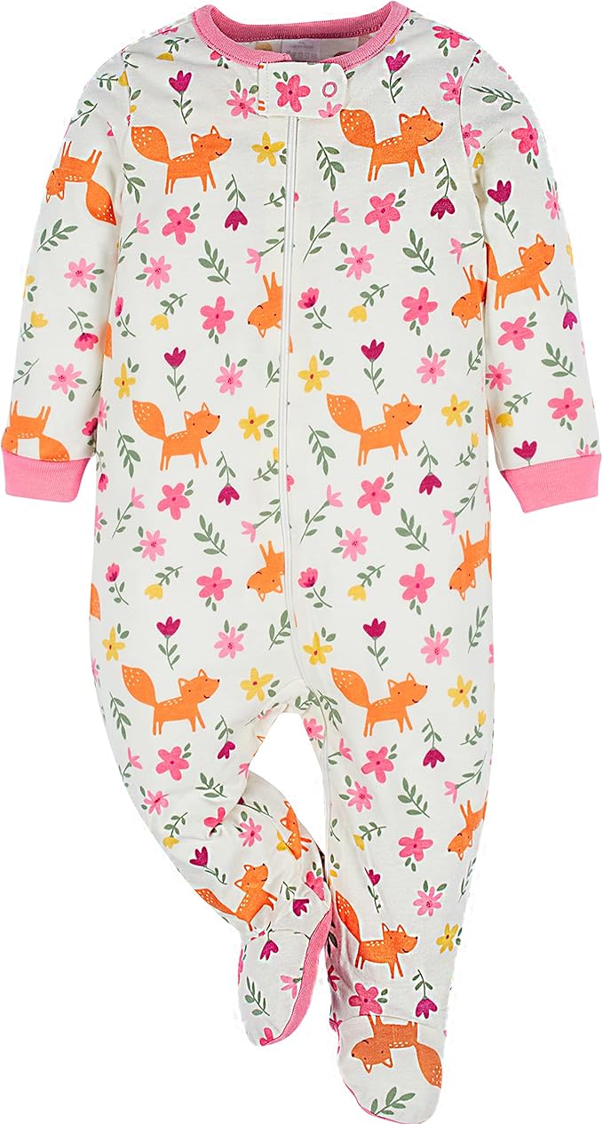 Onesies Brand Baby Girls' 4-pack Sleep 'N Play Footies Multi Pack
