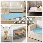 MICROCOSMOS Summer Cooling Mat & Sleeping Pad- Water Absorption Top, Materials Safe, Easy Carry, EZ Clean. Keep Cooling for Pets, Kids and Adults.(Blue, 24" x18")