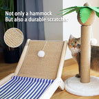 PETKARAY Beach Chair Cat Hammock, Elevated Cat Beds for Indoor Cats, Original Cozy Lounger with Sisal Scratcher and Toy Ball