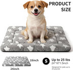 Dog Crate Mat, 4 Piece Reversible Pet Bed, Polyester, Machine Washable, Small Dogs & Cats, Rectangular (Gray Star, 24" L x 18" W x 1.5" Th)