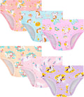 Girls and Toddlers 100% Cotton Underwear Tagless Soft Panties Size 2-3T,4-5T,6,8,10,12 (6-Pack)