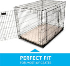 Paw Inspired Washable Padded Crate Mats for Dogs | 41” x 28” Pad, Fits 42-inch Kennels | Leakproof, Waterproof Bottom, Plush Pet Beds (Tan)
