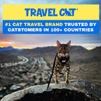 Travel Cat Harness and Leash Set - Adjustable Fit Mesh Cat Harness and Reflective Strap - Comfort Walking Vest for Kitten for Outdoor Walking, Hiking (Medium, Black)