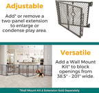 MyPet Petyard: 5.5 Ft. Wide Customizable Folding Dog Playpen Indoor/Outdoor. Made in USA. 6-Panel Puppy Playpen. Freestanding Play Pen Dog Gate 26" Tall, Fieldstone