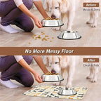 Cute Dog Cat Food Mat,Color Silhouette Absorbent Pet Feeding Mat with Rubber Backing,Non-Slip Water Bowl Placemat,Indoor Pet Accessories Supplies 16"x24"