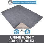 Drymate Cat Litter Box Mat, Litter Trapping Mat, Waterproof, Urine-Proof, Absorbent, Machine Washable, Soft on Paws, Contains Mess, Protects Floors, Kitten Supplies, Grey, 36x47 Jumbo XXL