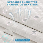 OTOB Cooling Dog Couch Cover Ice Silk Fiber, Washable & Non Slip Sofa Protector, Soft Pet Bed Mat, Durable Pet Friendly Sofa Covers(Cream, 28"*70")