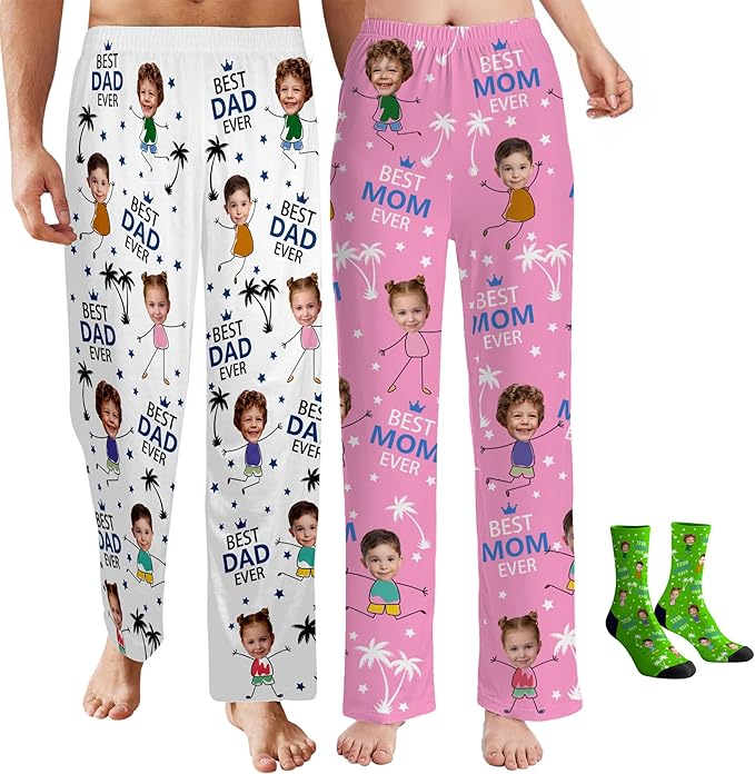 Custom Pajama Pants for Women Men, Personalized 67 Name Photo PJ Family Six Seven Matching Sleep Bottoms Birthday Xmas Gifts