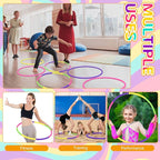 Sratte 8 Pcs Color Hoop Detachable Adjustable Exercise Ring Plastic Hoop for Gymnastics Dog Agility Equipment Party Decor, 4 Colors