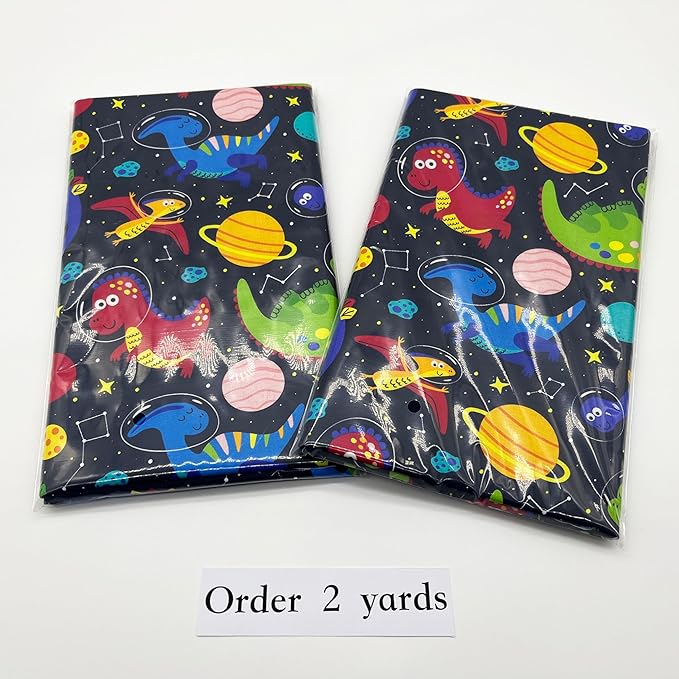 1 Yard (Pre-Cut) 43" x 36" (109cm x 92cm) Premium Floral Cotton Quilting Sewing Fabric, DIY Sewing Patchwork Supplies for Face mask Clothing Handmade Craft&Home Decoration (Cute Dinosaur)