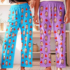Personalized Face Pajama Pants for Men Women Custom Photo Printed Pajamas Bottoms Trousers Gift for Christmas Birthday