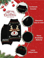 Dog Christmas Sweater, Soft Warm Pet Clothes Coat for Small Medium Large Dogs and Cats Boy Girl, Fall Cozy Holiday Turtleneck Knitting Collar Pullover Pup Outfit Costume for Thanksgiving New Year
