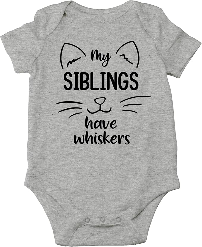AW Fashions My Siblings Have Whiskers Baby Bodysuit Funny Cute Infant Outfit Romper Clothing Boys Girls