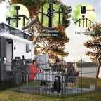 5 Panels Decorative Garden Fence with Gate, 48 in(H) X 13.13 ft(L) No Dig Dog Fence Animal Barrier Outdoor for Yard, Rustproof Metal Garden Edging and Borders, Temporary Fencing Stakes