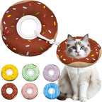 Cat Cone Collar Soft, Adjustable Cat Recovery Collar Kitten Cones to Stop Licking, Cute Donut E Collar After Surgery, Cats Neck Pillow ConeElizabethan Cones of Shame (Waterproof Brown, Large)
