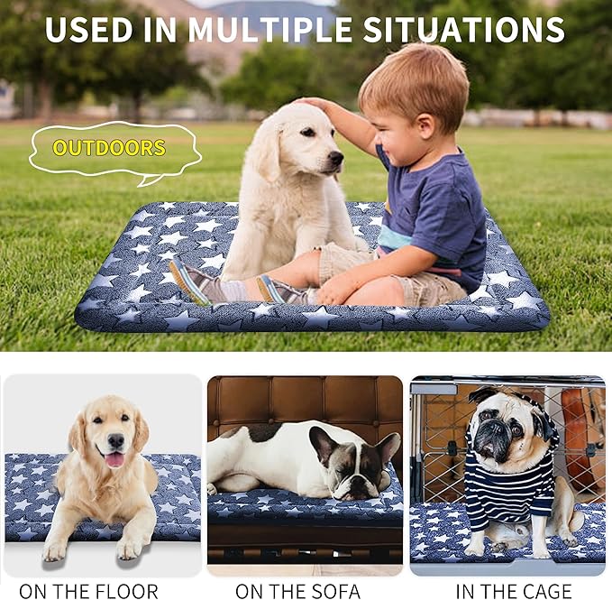 Dog Bed Mat – Soft & Comfortable Dog Kennel Pad for Crate – Durable Crate Bed & Mat for Dogs & Cats – Ideal for Crate, Kennel, and Home Use