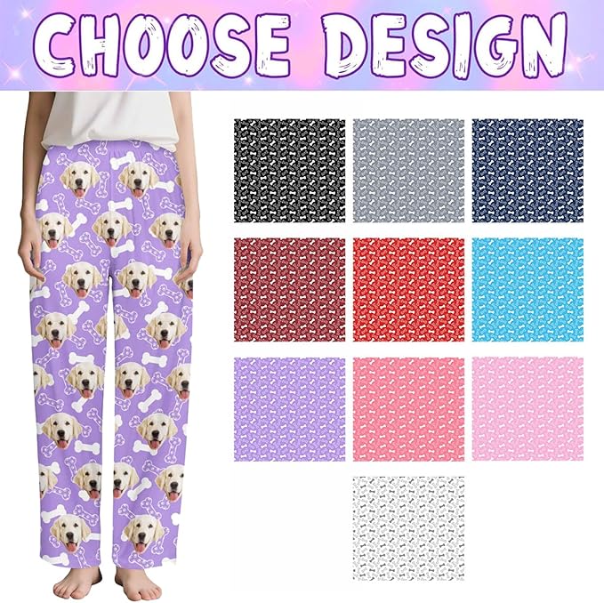 Custom Couple Pajama Pants Sock with Funny Face, Personalized PJ Anniversary Birthday Women Men Pants