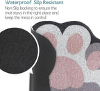 Cute Cat Litter Mat 24”x16”, Litter Box Mat, Litter Trapping Mat, Soft on Kitty Paws, Easy Clean, Anti Slip, Pet Accessories, Door Floor mats - White Pink60*40