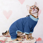 PUMYPOREITY Cat Hair Sticky Shirt – Breathable & Lightweight, Reduces Shedding Fur Pajamas, Prevents Licking Wounds After Surgery, Blue, M