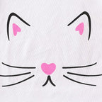 4-8T Toddler Girl Clothes Cat face print Short Sleeve Top+Pants Outfits Girl Spring and summer 2-Piece Set
