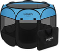 Love's cabin Pet Puppy Dog Playpen, Medium Dog Tent Crates Cage Indoor/Outdoor, Portable Playpen for Cat, Foldable Pop Up Dog Kennel Playpen with Carring Case, Removable Zipper Top, Blue