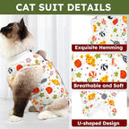 Cat Recovery Suit for Spay Abdominal Wounds, Breathable Cat Onesie for Cats After Surgery Female, Kitten Surgical Recovery Suit Female Cone of Shame Alternative for Cats Anti Licking