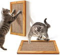 Cat Scratching Post - 2PCS Large, Wooden Sisal Cats Wall Scratcher, Floor or Wall Mounted Vertical Cat Scratch Pad for Indoor Cats Adults or Kittens, Cat Wall Furniture Protector