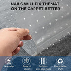 Carpet Protector for Pets Cat Scratch Carpet Protector Easy to Cut Plastic mat for Carpet Anti Scratch Under Door Mat Carpet Scratch Stopper from Cat Dog Scratching 3.6FT (Clear, 2pcs)