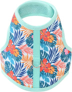 Mile High Life Dog Harness, Air Mesh Floral Vest Harness for 20 lbs Small Dogs & Cats, Easy Get on Adjustable Easy Closures Both Neck and Chest(Green Flower, XS Chest 14"-16")