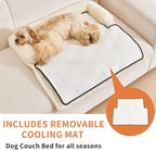 HAOMAIJIA Dog Couch Bed for Small Dogs, Non Slip Pet Couch Covers for Sofa Thick Soft Washable Dog Couch Cover Protector All Seasons Universal Dogs and Cats Bed Mat (Off White, Small)