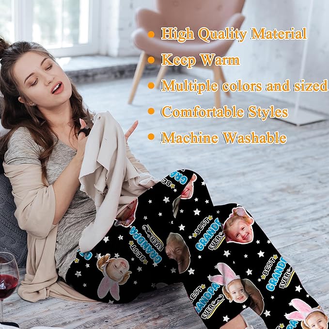 Personalized Pajamas with Faces for Men Women Custom Gifts For Pet Lover Family Cat Dog