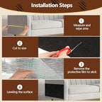 Cat Scratch Furniture Protector, 39.4"x15.8" Self Adhesive Cat Scratch Mat Pad,Cut to Fit DIY Replacement Carpet for Tree,Wall,Bed,Door, Couch Protector (Black)